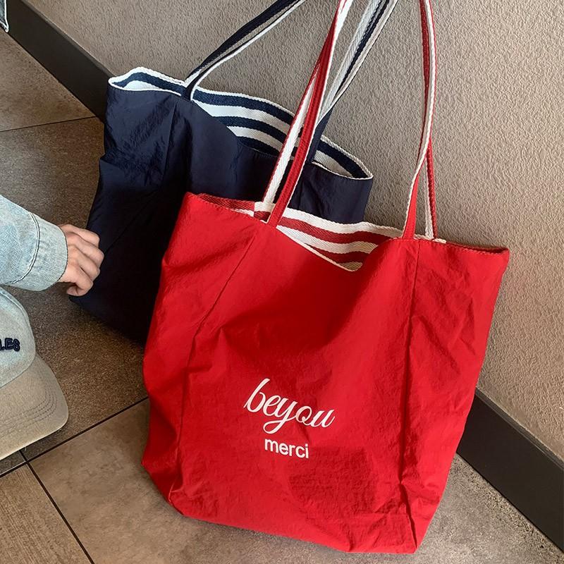 Fashion Striped Double-Sided Use Canvas Women's Shoulder Bags Casual High Capacity Ladies Handbags Summer New Beach Travel Slack Lazy Large Tote Bag