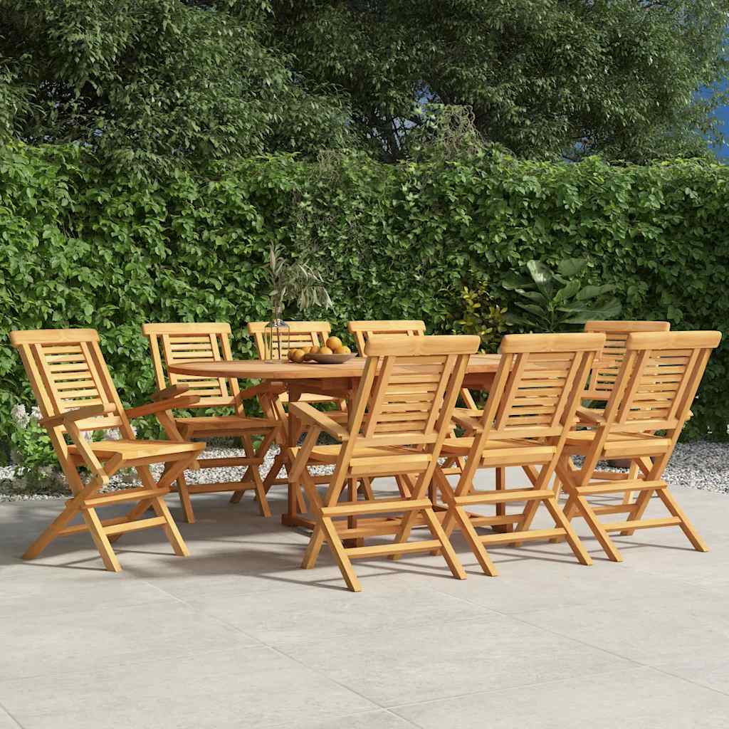 Garden Chairs 8 pcs Foldable 56 x 63 x 90 cm Solid Teak Wood