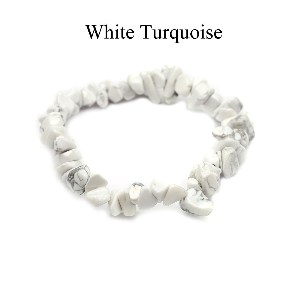 Reiki Healing Crystal Gravel Stretch Bracelet, Bohemian Energy Natural Stone Gemstone Bracelets for Women Men Christmas Halloween Jewelry Gifts 6-7mm