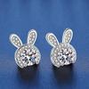 Trendy S925 Silver Rabbit Stud Earrings for Women - Elegant, Cute, and High-End Dangle Ear Jewelry