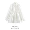 Kaslead New Women Clothes Western Style Fashion Simple Three-dimensional Flower Decoration Long Sleeve Dress