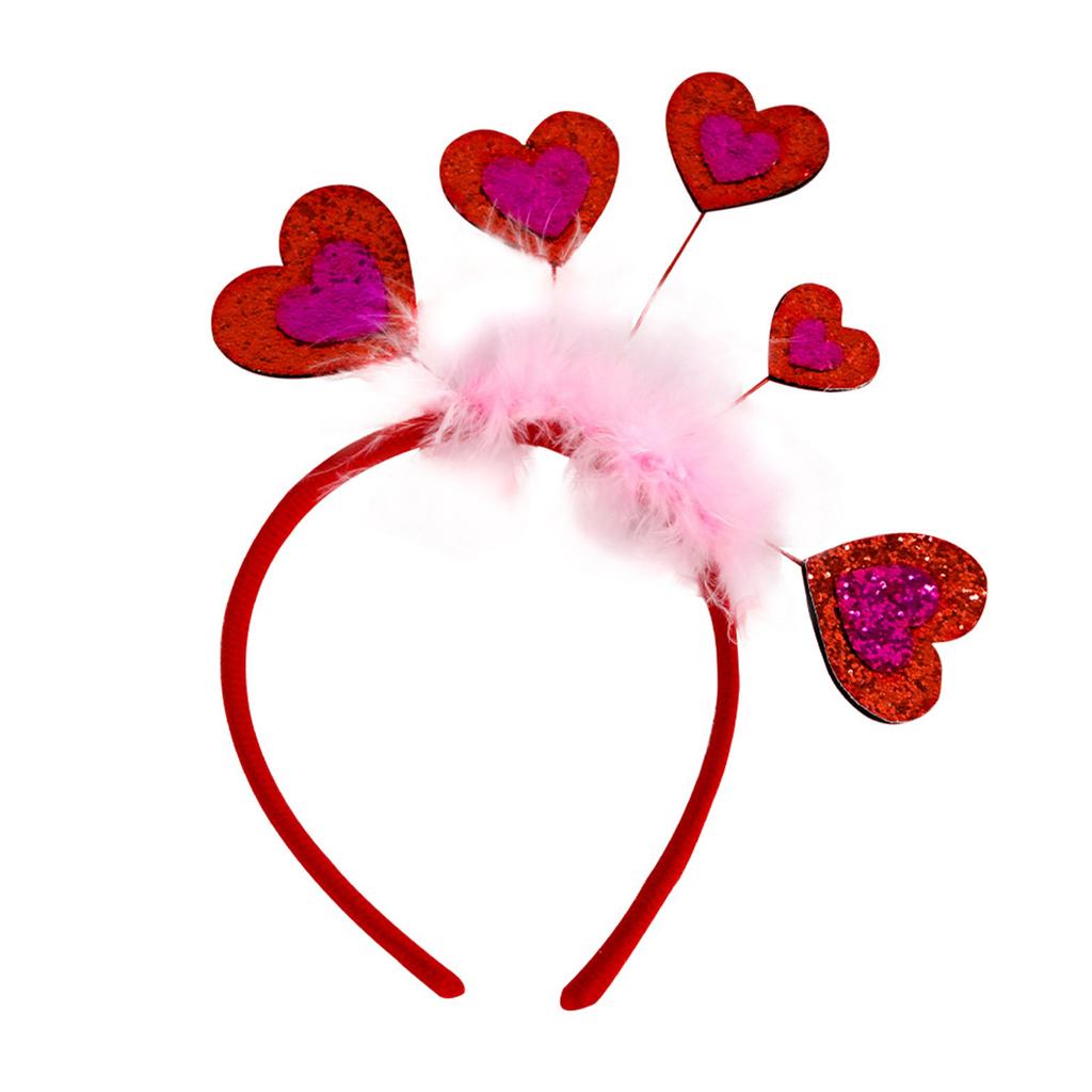 Valentines Decorative Headband Festival Party Giltter Heart Headdress Hair Hoop Wedding Headhoop Holiday Party Accessory