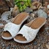 Scarpe Semplici da Donna Sandali Romani Retrò Estivi Sandali Zeppa Floreali Casual da Donna Pantofole da Donna con Zeppa