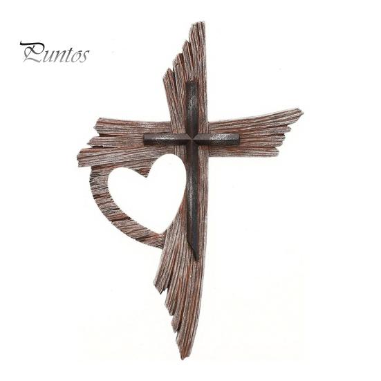 Abgenutztes Holzschild Rustikale Christliche Dekoration, Großes Religiöses Holzkunstwerk, Dekorative Gedenkkunst Spirituelle Hängende Skulptur für Kirche Zuhause