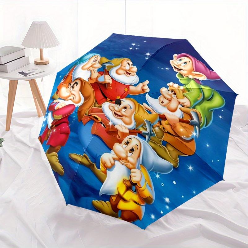 Dwarfs,Fantasy Themed Automatic Opening and Closing Folding Umbrella, Reinforced 8 Ribs, Compact Travel Design, Fashionable Folding Umbrella