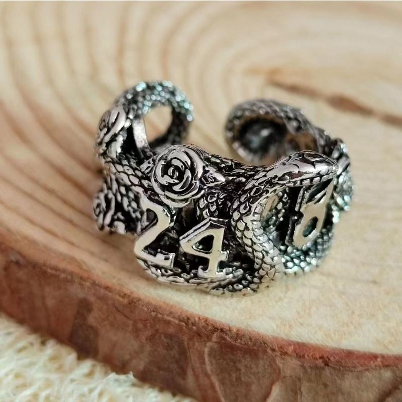 Новый Нет. 24 Ретро Кольцо Черная Мамба В Память о Легендарной Звезде one size(US size 6-13)