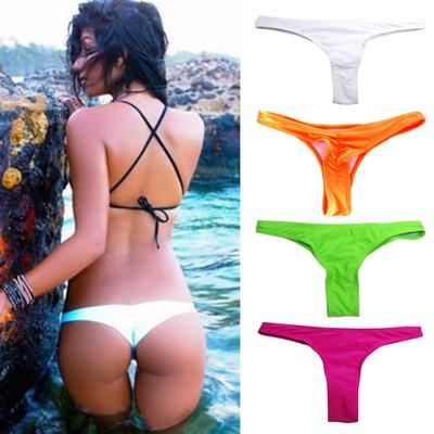Freche Bikinihose für Damen, niedrige Taille, Tanga, Rave-Hose, mittelhoher Schnitt, Badeanzug-Hose für Strand, Schwimmbad