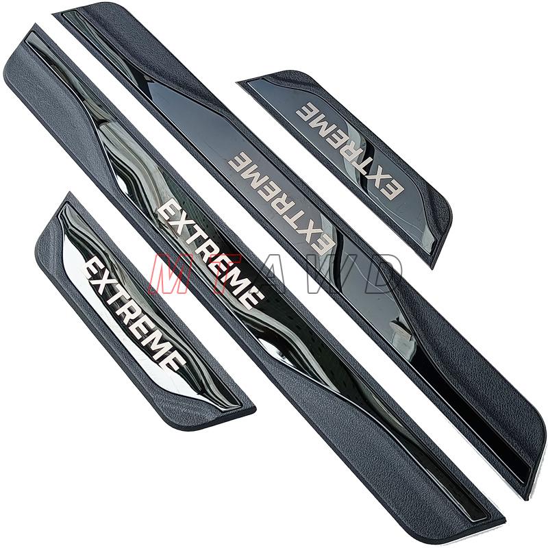 For Dacia Jogger Sandero Stepway Extreme Accessory -  Carbon Stainless Car Door Sill Kick Plate Protector Cover Trim