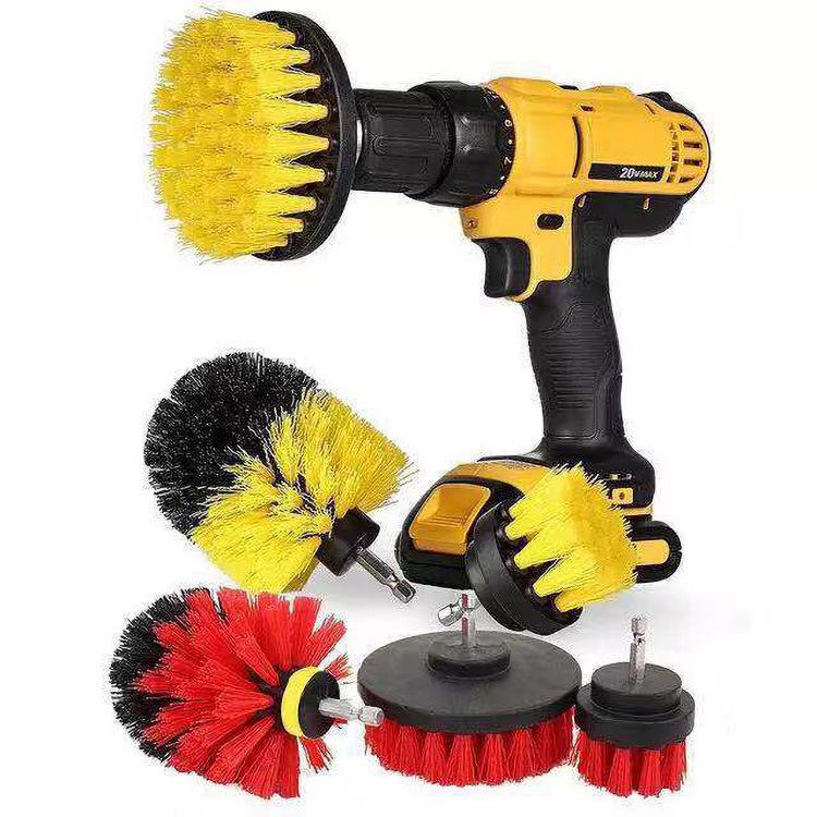 3-Piece Electric Cleaning Brush Set: Includes Floor Scrubber, Carpet Brush, Kitchen Brush, Sofa Brush, and Car Wheel Brush.