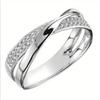 Anello a X Bicolore Trendy Oro Rosa per Donna, Gioiello di Moda Elegante per Matrimonio e Uso Quotidiano