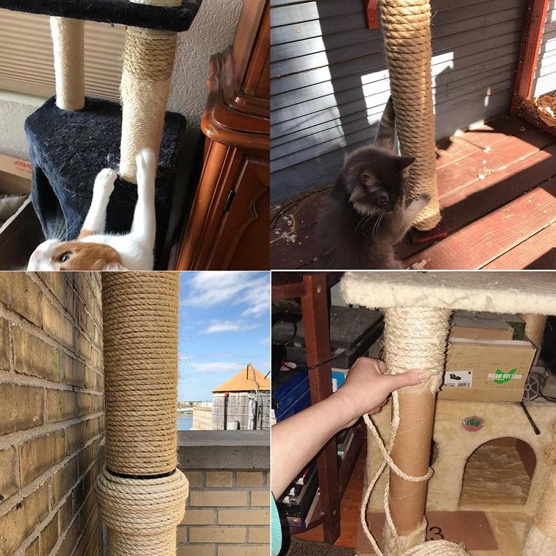 10M Natural Sisal Rope Cat Scratcher Rope Tree Scratching DIY Toy Paw Claw Furniture Protector Scratching Post Cat Accessories