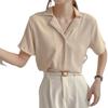 2021 Spring Retro Korean Style Women's Short Sleeve Lapel Shirt
