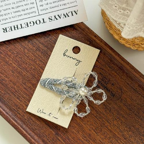Korean Beaded Tassel Flower Hairpin Pearl BB Clip Bangs Side Clip Hairpin Hair Clip Kids Headwear Sweet Girl Hair Accessories