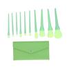 Cosmetic Brush Set Soft Hair Blusher Loose Powder Brush Makeup Tool with Bag Green