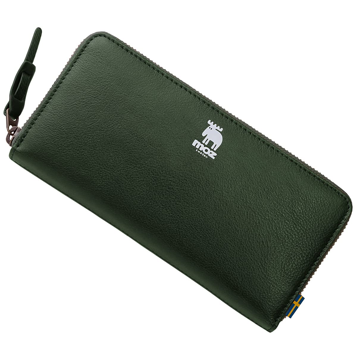 

Mozu Long Wallet for Men and Women, Genuine Leather, Round Zipper, Long Wallet [NO.86111] (Green)