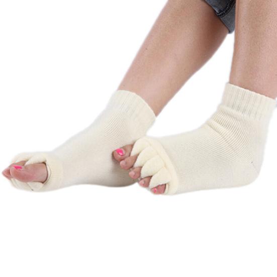 1 Pair Yoga GYM Massage Five Toe Separator Socks Foot Alignment Pain Relief