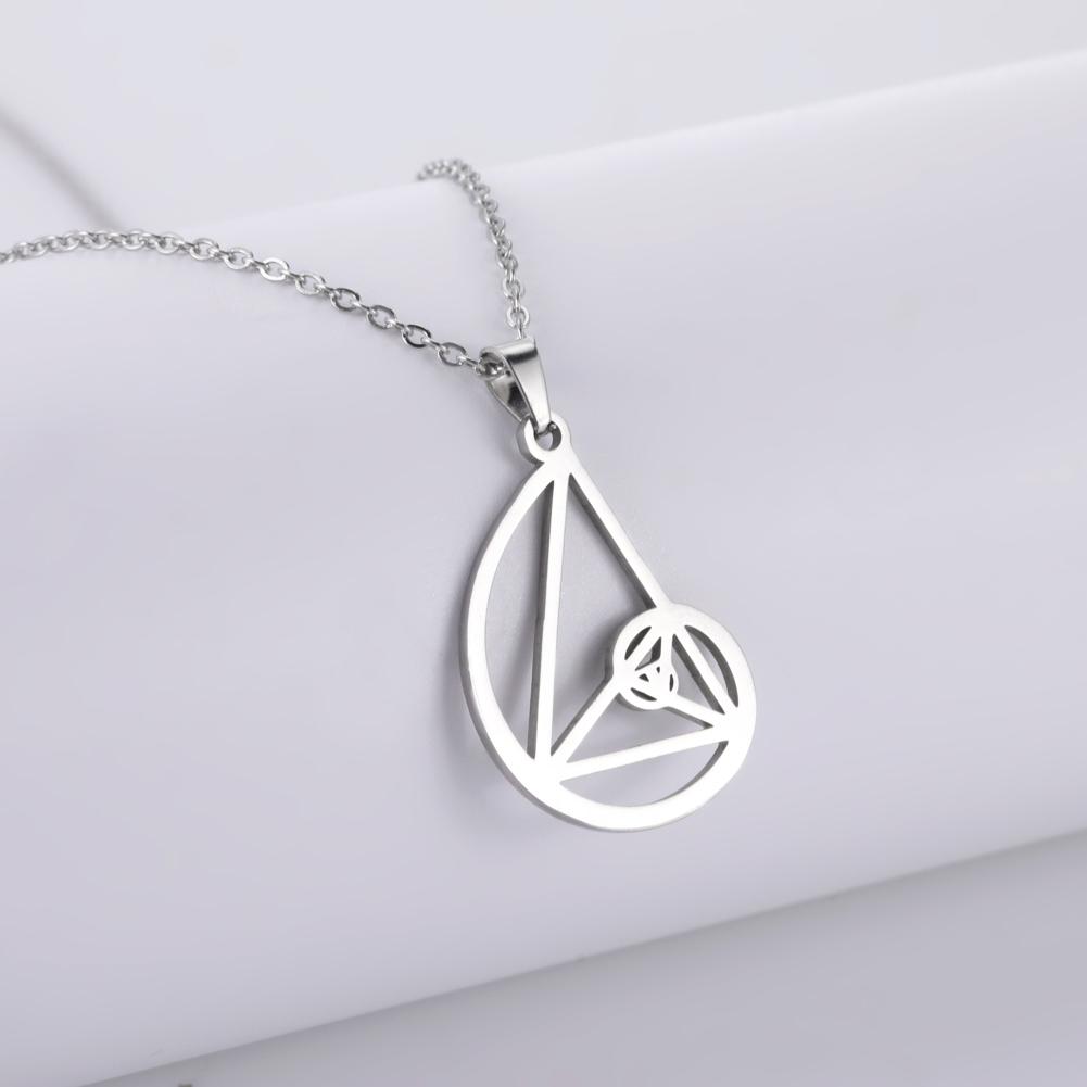 Dawapara Fibonacci Golden Spiral Pendant Necklace Geometric Ratio Necklace Stainless Steel Sacred Geometry Math Gift