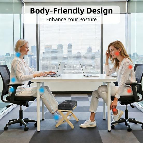 Drewniana podnóżek pod biurko z antypoślizgową gumową powierzchnią do stania Ergonomiczny podnóżek do biura domowego, gier, wsparcie postawy podczas pracy