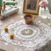 Vintage Lace Coaster Table Cloth Lace Tablecloth Embroidery Placemat  Lace Dust Cover Cabinet Furniture Decoration Accessory