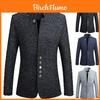 Elegante Herren Einreiher Stehkragen Jacke Chinesisches Tunika Anzug Business Blazer