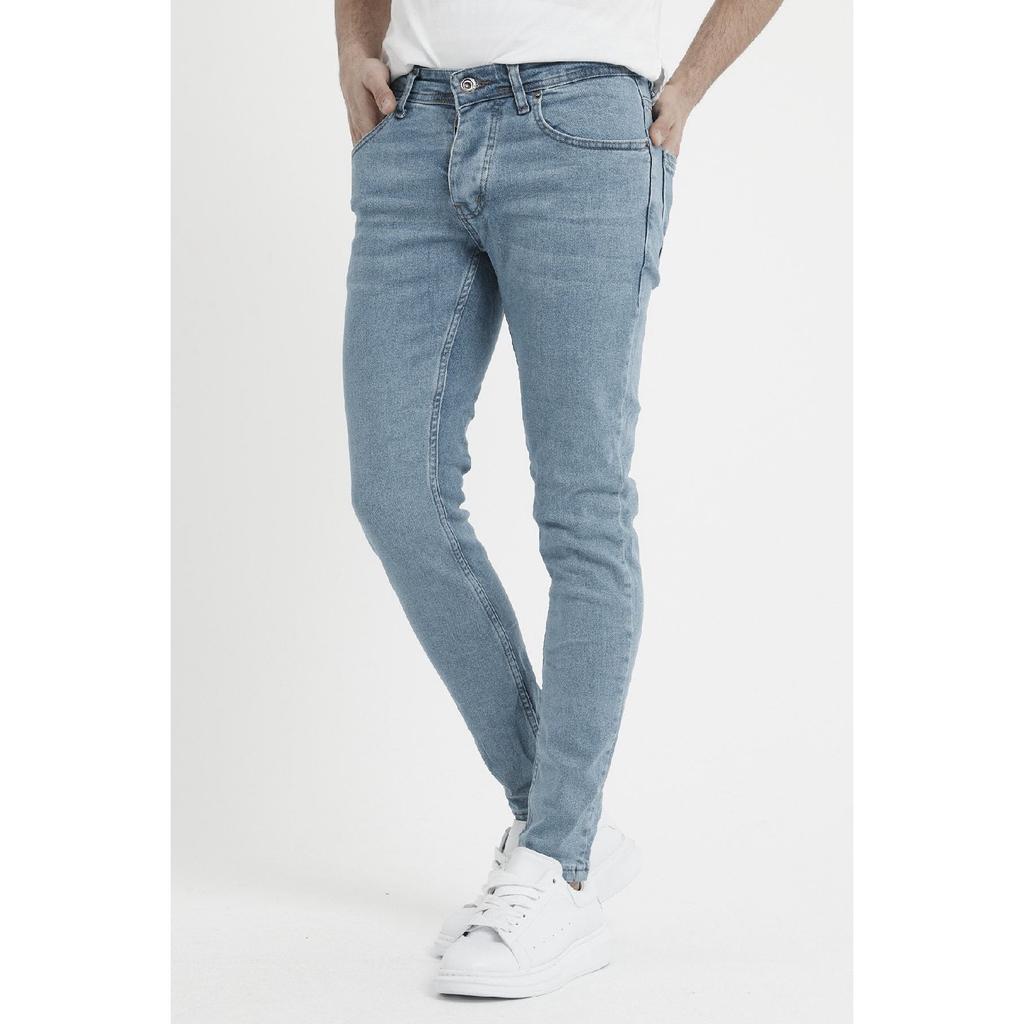 Men's Light Blue Slim Fit Lycra Skinny Leg Jeans