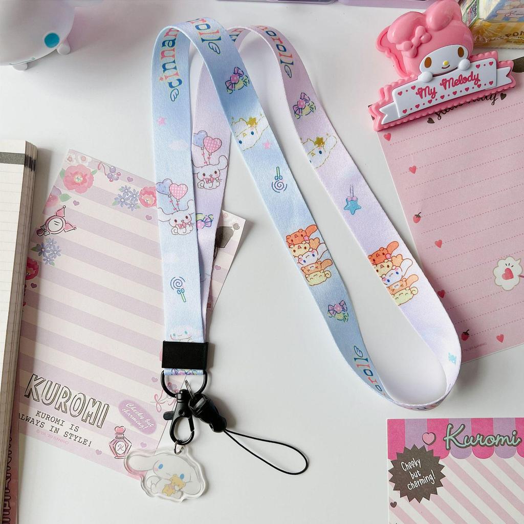 Cartoon Mobile Phone Lanyard with Cute Neck Strap, ID Badge & Meal Card Holder, Keychain Attachment