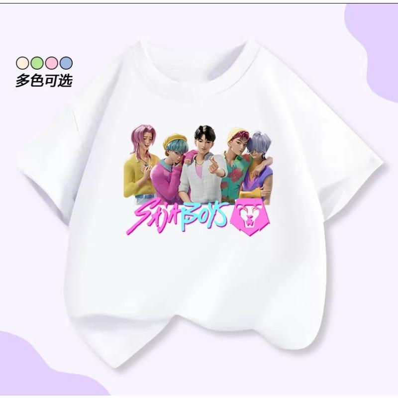 67 Six Seven Cute Bowknot Printer Children's Tshirt Summer Fashion Kids Clothing Cotton Comfortable Boys Girls Short Sleeve Tees