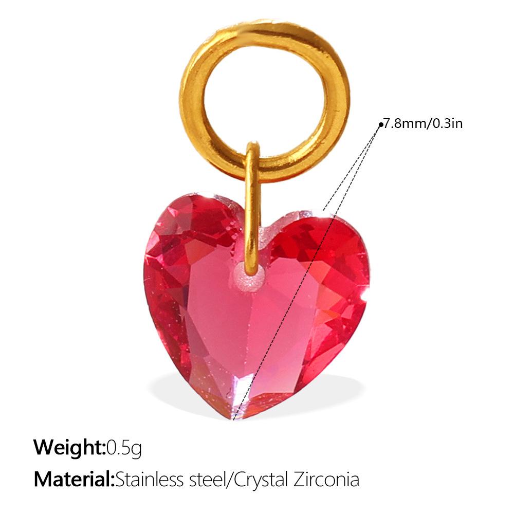 Light Luxury Colorful Heart Zircon Pendant, Colorful DIY Charm for Bracelet, Necklace & Earrings