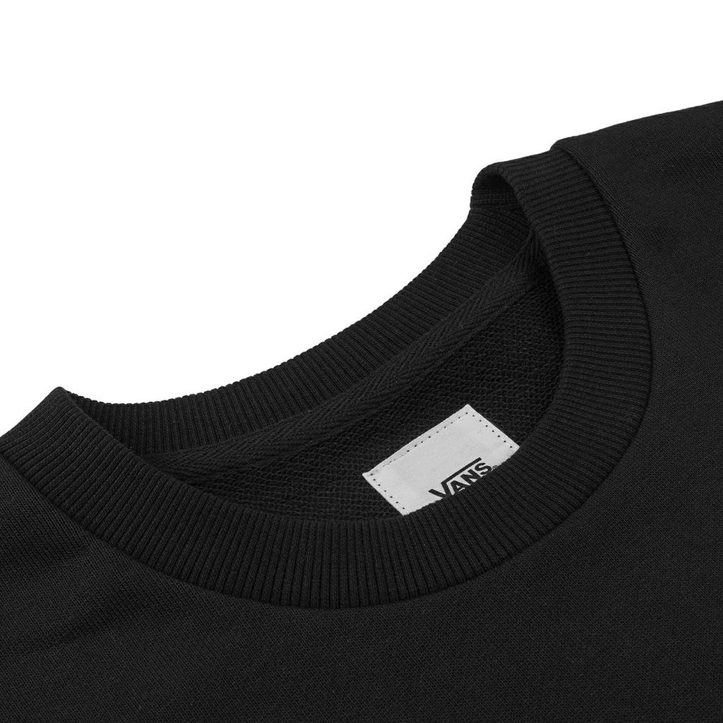 Vans Logo Daisy Embroidery Crew Neck Pullover Long Sleeve Sweatshirt Women Tops Black VN0A7Q1JBLK