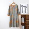 Retro Chinese-Style Cotton Gauze Nightdress - Women's Nine-Sleeve Mid-Length Spring/Autumn Homewear