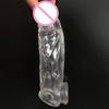 Highly Elastic Crystal Condom Reusable Penis Extender Sleeve Delay Ejaculation Penis Enlargement Intimate Goods Sex Toys For Men