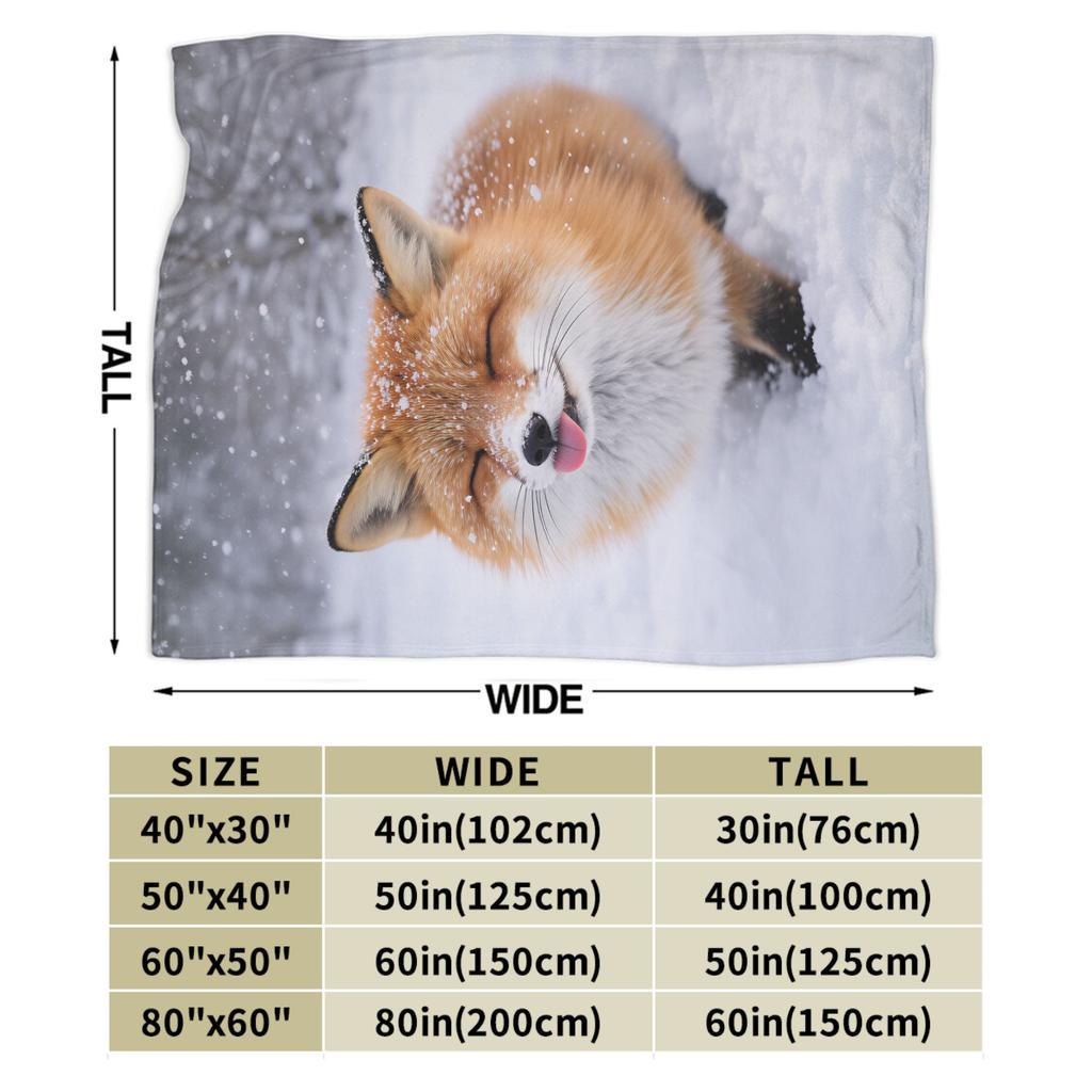 Cozy Blanket Plane Travel Cute Fox Throw Blanket Casual Bedspread For Chair Sofa Bed