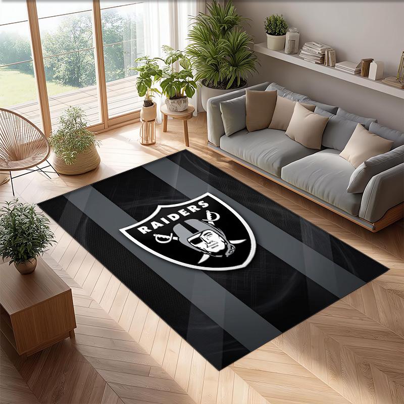 Tappeto in velluto di cristallo Las Vegas Raiders Morbido Anti?Tappetino Antiscivolo Comodo per Casa Soggiorno Camera da Letto Tappeto Decorativo