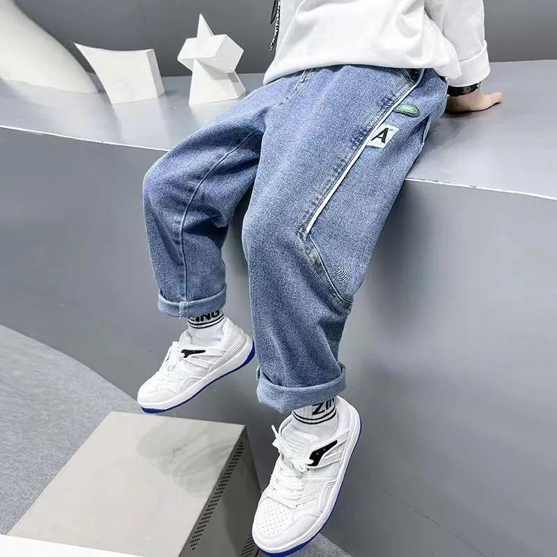 Boys Spring Casual Jeans Korean Fashion Straight Trousers Children's Trousers, Autumn Children's Trousers