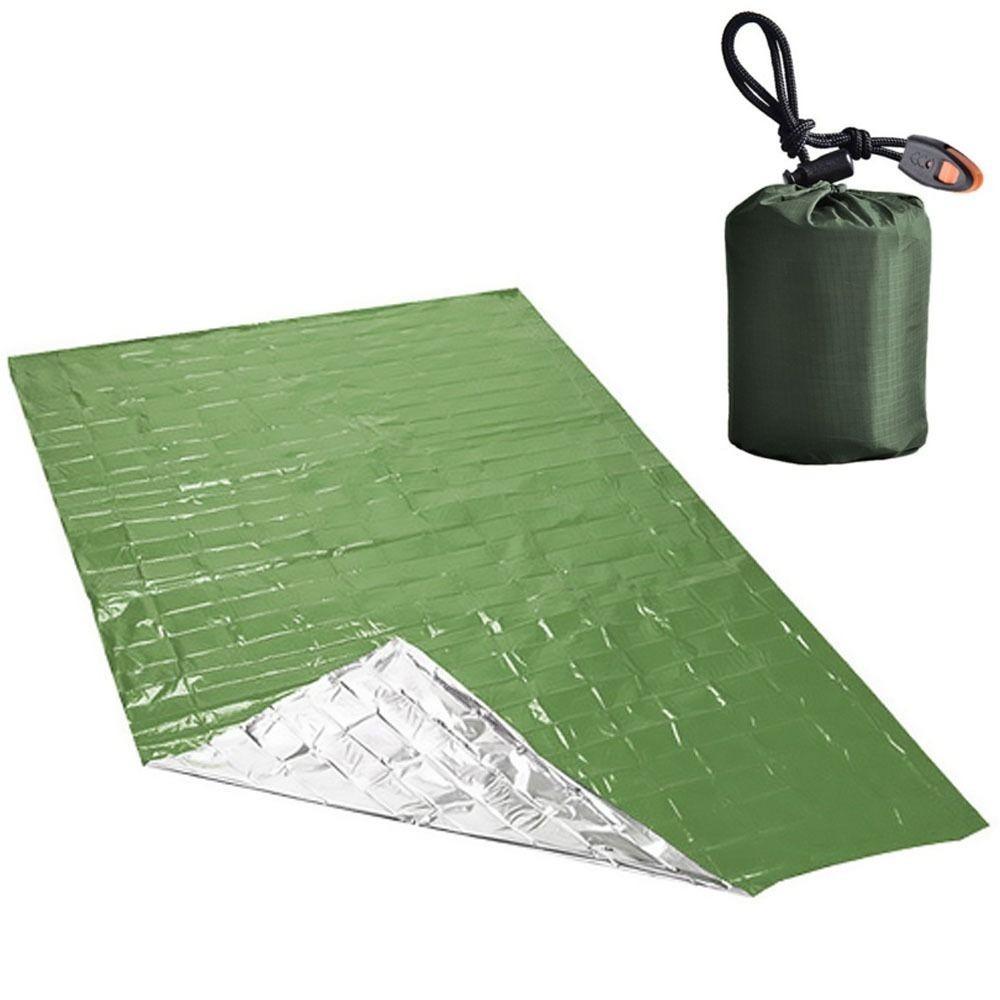 

With Whistle Survival Tent Kit Waterproof Tube Tent Durable Outdoor Sleeping Bag Travel зелений