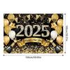2025 Happy New Year Backdrop for Photography Champagne Golden Balloon Banner Celebrate Party Background Poster