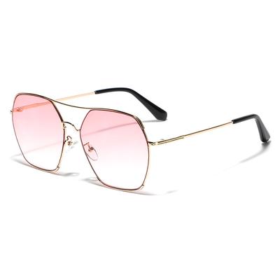 Glasses Square Large Frame Sunglasses Men'S Polygon Pink Metal Sunglasses Women'S Autumn And Winter
