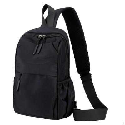Men's Chest Bag Casual Daypack Reflective Strip Zipper Closure Mini Crossbody Shoulder Purse for