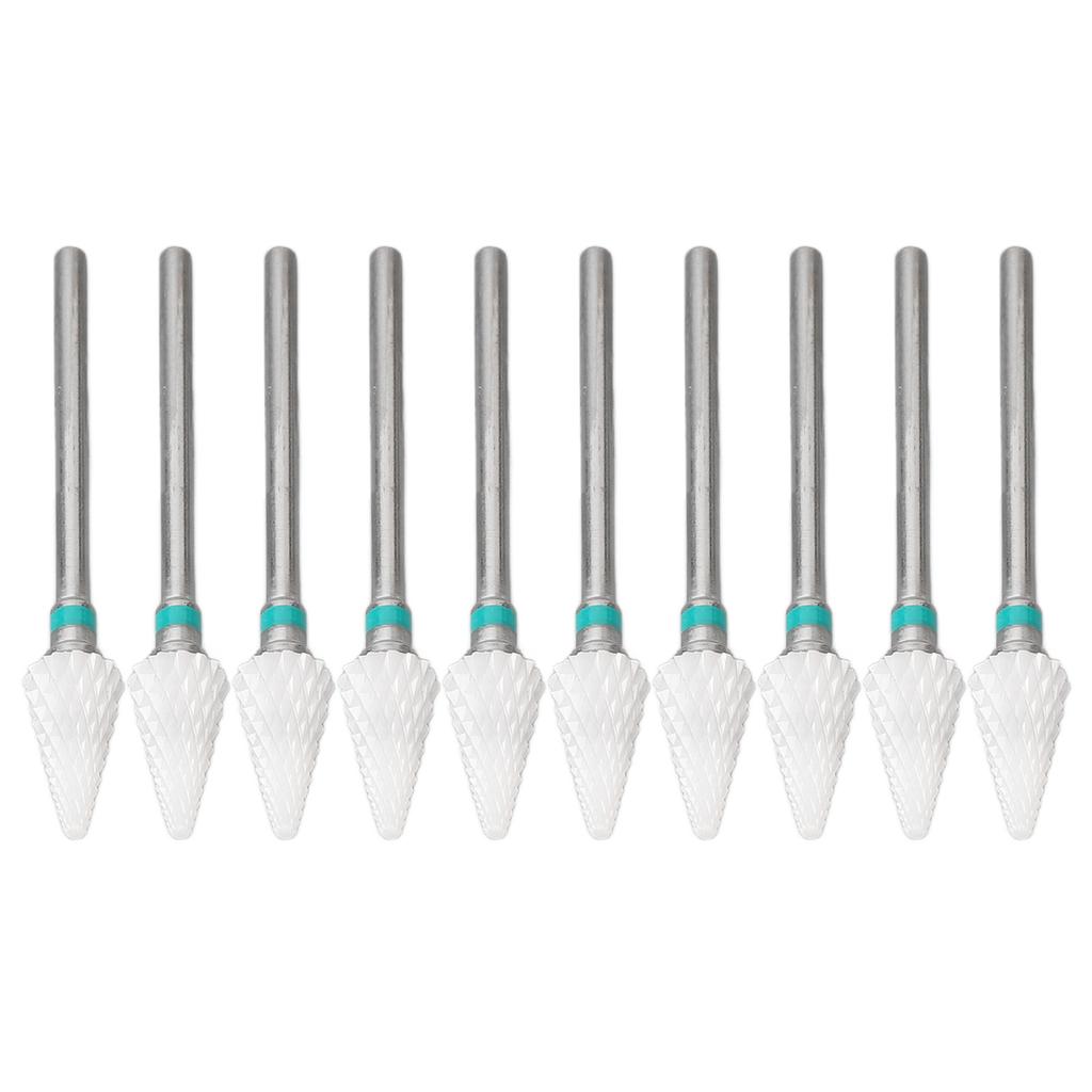10pcs Nail Drill Bit Set Professional Home Salon Ceramic Cuticle Remover Bits for Nail Artist