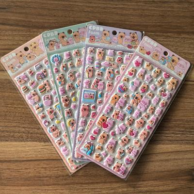 4 Sheets CPBB Cute Bear Pig Foam Stickers Adorable Cartoon Decals for DIY Crafts Notebooks Gift Decor BulingBulingStickers Store