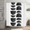 Modern Abstract Shower Curtain Set Waterproof Bathroom Decor Farmhouse Geometric Pattern Fabric Liner Backdrop Washable