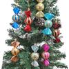Festive Christmas Tree Ornaments: Plated Candy Props & Colorful Charms in Plastic Box