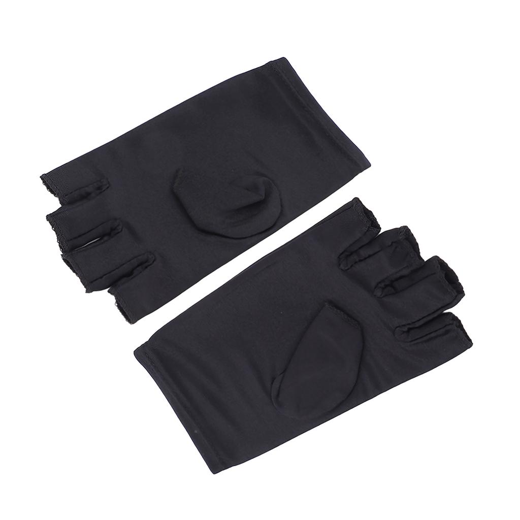 UV Nail Gloves Fluorescent Black Fingerless Anti Black UV Light Nail Protective Gloves Nail Tools