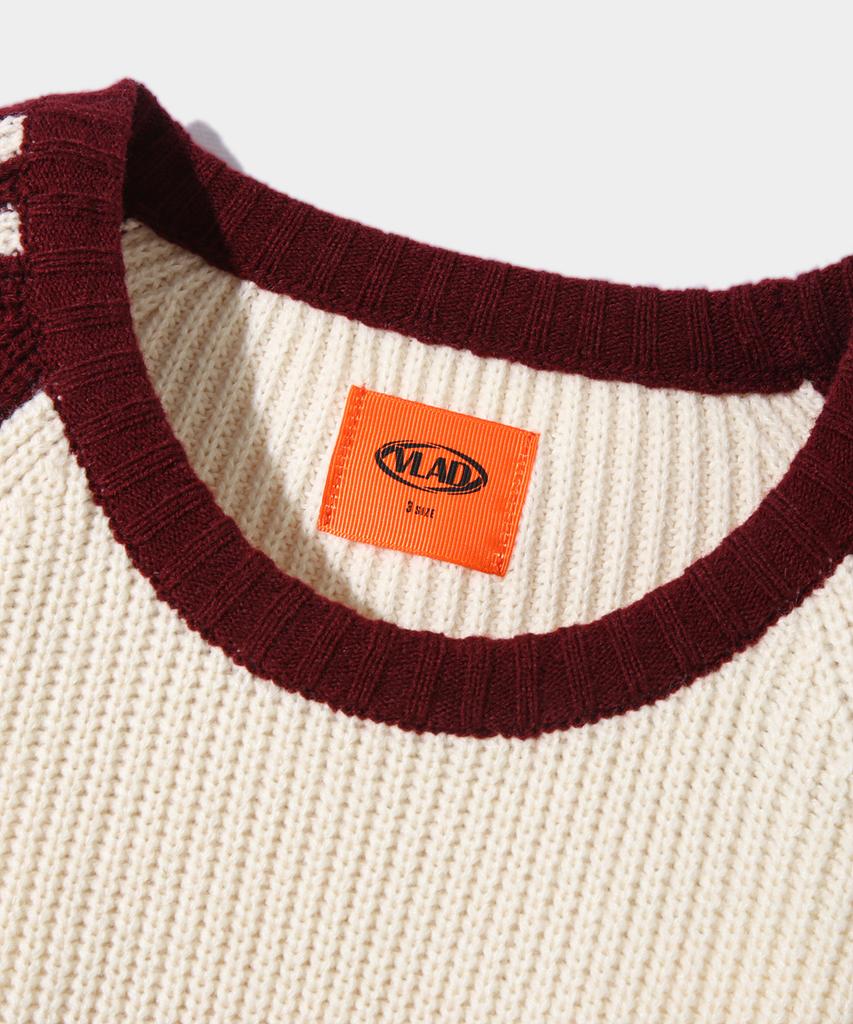 Dimiteulibeullaeg Vlad Raglan Track Sweatshirt Knit_Wine