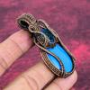 Sleeping Beauty Turquoise Pendant Copper Wire Wrapped Jewelry London Blue Topaz Gemstone Pendant