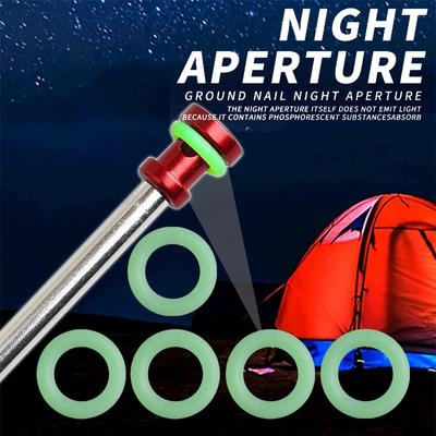 20/50Pcs Outdoor Camping Silicone Luminous Tent Ground Nail Ring O-shaped Fishing Rod Ring Multi-functional Night Light Tents Accessories