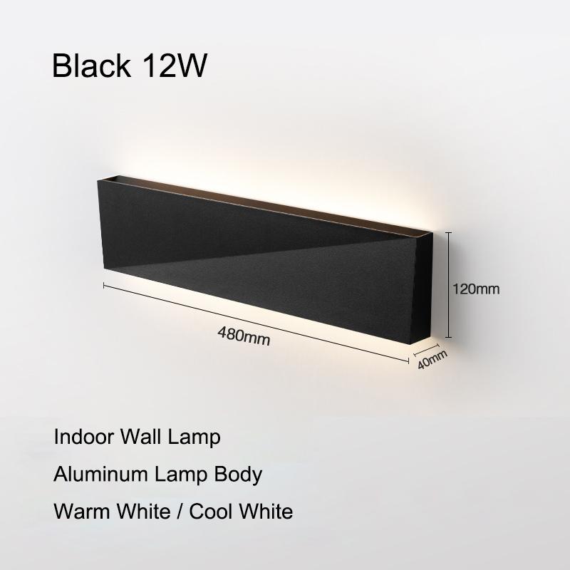Modern Simple 6W/9W/12W LED Wall Lamp Bedroom Bedside Lamp Living Room Aluminum Home Decor Wall Light White/Black Fixtures