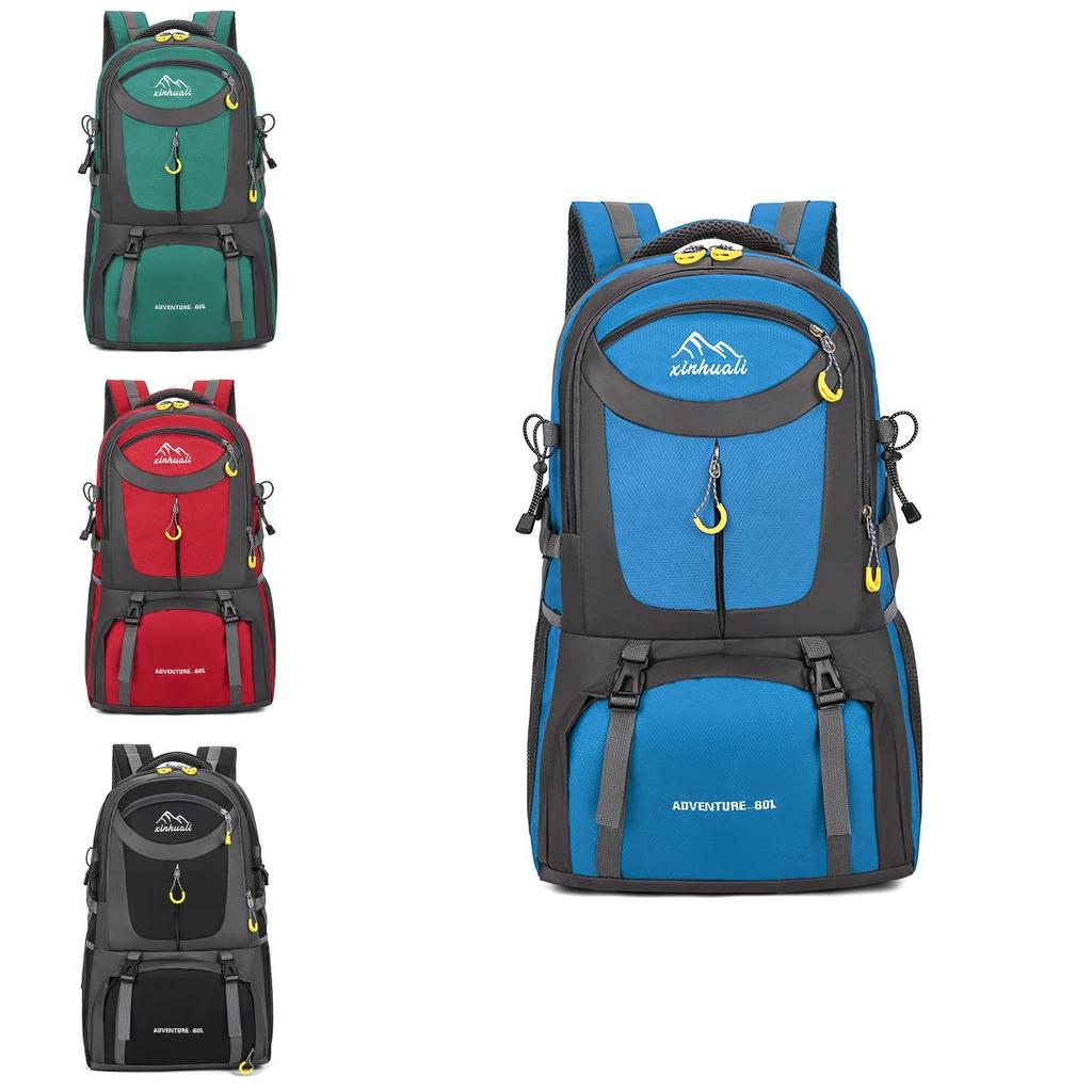 Outdoor Hiking Backpack 60l Waterproof Oxford Fabric For Camping Skiing Travel