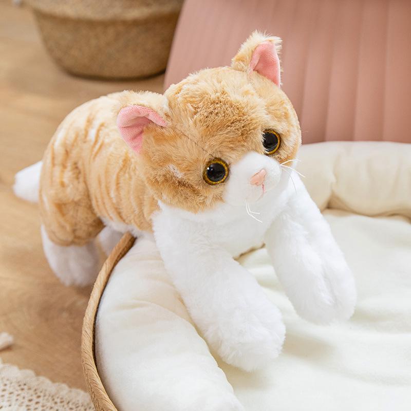 Stuffed Lifelike Cats Dog Plush Toy Simulation Shorthair Cat Doll Pet Toys Home Decor Gift for Girls Birthday