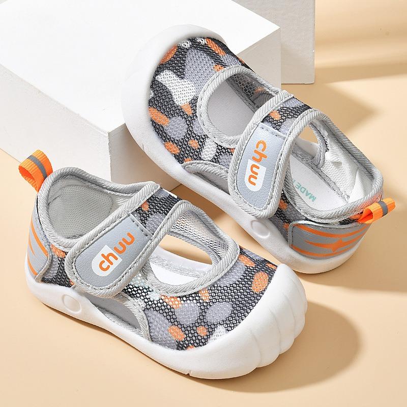 Boys' baby sandals, summer learning-to-walk shoes, 0–1/2 years old infant anti-slip soft sole mesh shoes, girls' baby shoes
